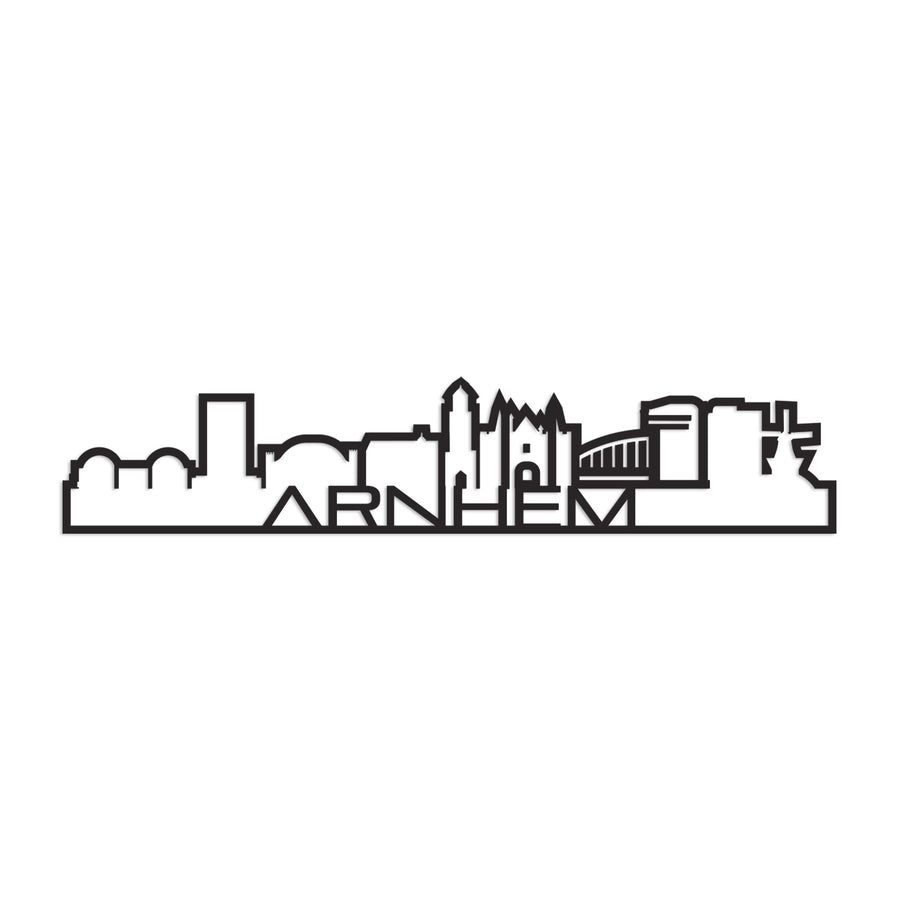 Standing Skyline Shape Arnhem Black houten cadeau decoratie relatiegeschenk van WoodWideCities
