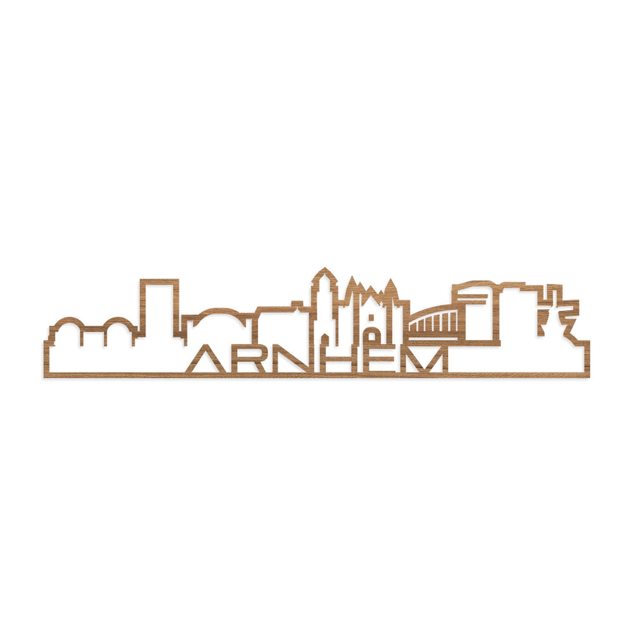 Standing Skyline Shape Arnhem Eiken houten cadeau decoratie relatiegeschenk van WoodWideCities