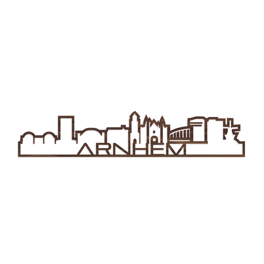 Standing Skyline Shape Arnhem Noten houten cadeau decoratie relatiegeschenk van WoodWideCities