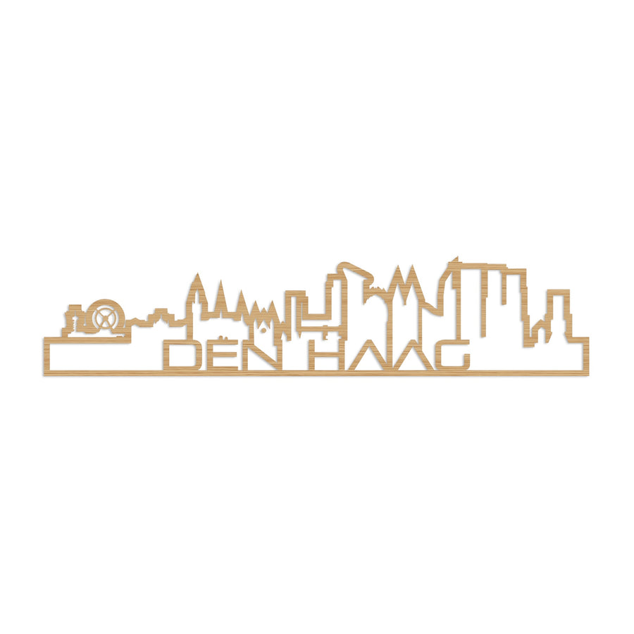 Standing Skyline Shape Den Haag Bamboe houten cadeau decoratie relatiegeschenk van WoodWideCities