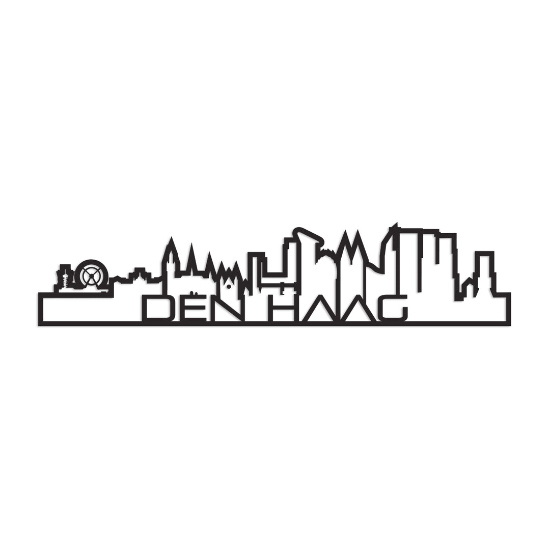 Standing Skyline Shape Den Haag Black houten cadeau decoratie relatiegeschenk van WoodWideCities