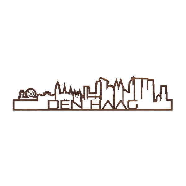 Standing Skyline Shape Den Haag Noten houten cadeau decoratie relatiegeschenk van WoodWideCities