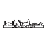 Standing Skyline Shape Deventer Black houten cadeau decoratie relatiegeschenk van WoodWideCities