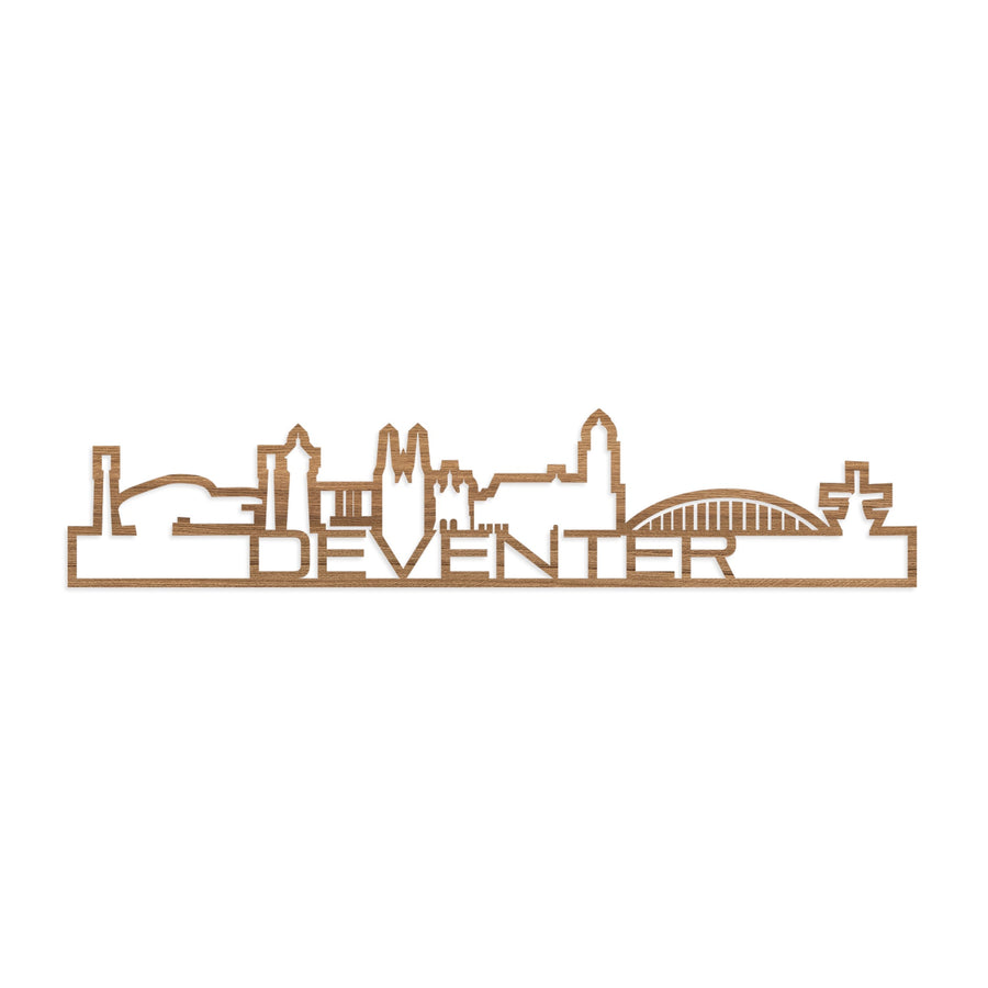Standing Skyline Shape Deventer Eiken houten cadeau decoratie relatiegeschenk van WoodWideCities