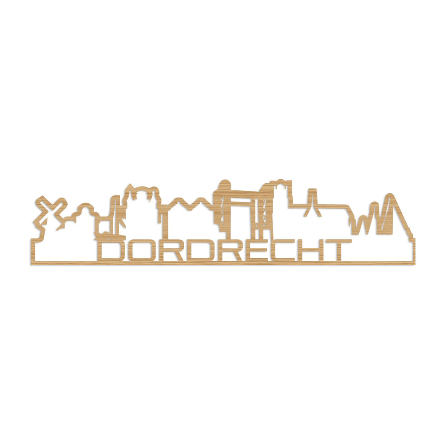 Standing Skyline Shape Dordrecht Bamboe houten cadeau decoratie relatiegeschenk van WoodWideCities