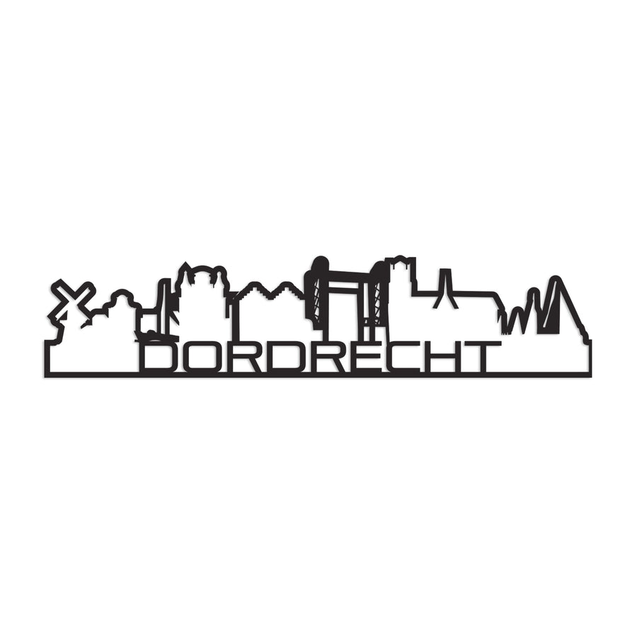 Standing Skyline Shape Dordrecht Black houten cadeau decoratie relatiegeschenk van WoodWideCities