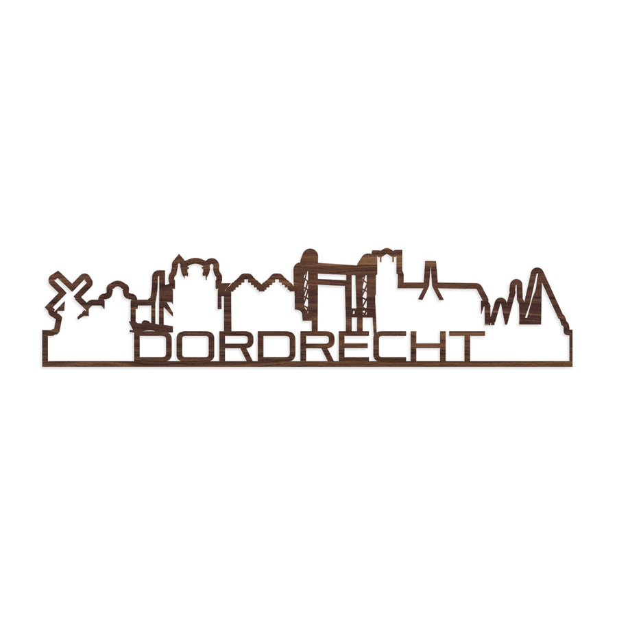 Standing Skyline Shape Dordrecht Noten houten cadeau decoratie relatiegeschenk van WoodWideCities