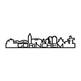 Standing Skyline Shape Gorinchem Black houten cadeau decoratie relatiegeschenk van WoodWideCities