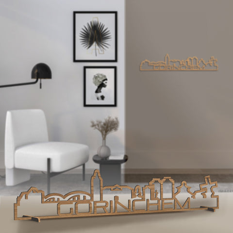 Standing Skyline Shape Gorinchem Eiken houten cadeau decoratie relatiegeschenk van WoodWideCities