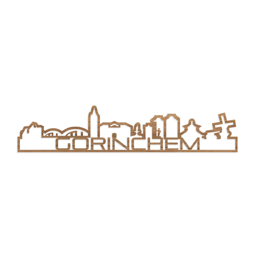 Standing Skyline Shape Gorinchem Eiken houten cadeau decoratie relatiegeschenk van WoodWideCities