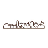 Standing Skyline Shape Gorinchem Noten houten cadeau decoratie relatiegeschenk van WoodWideCities