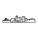 Standing Skyline Shape Utrecht Black houten cadeau decoratie relatiegeschenk van WoodWideCities