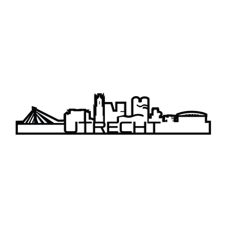 Standing Skyline Shape Utrecht Black houten cadeau decoratie relatiegeschenk van WoodWideCities