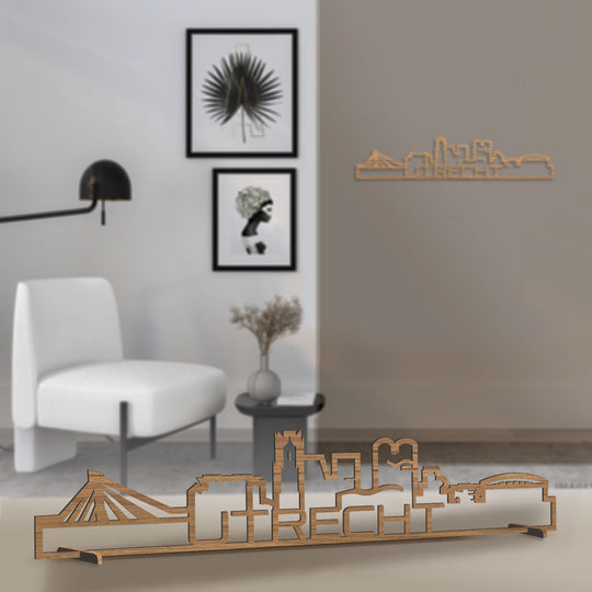 Standing Skyline Shape Utrecht Eiken houten cadeau decoratie relatiegeschenk van WoodWideCities