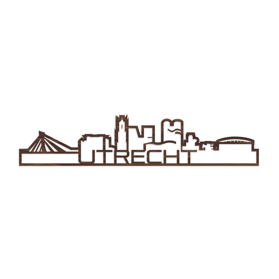Standing Skyline Shape Utrecht Noten houten cadeau decoratie relatiegeschenk van WoodWideCities