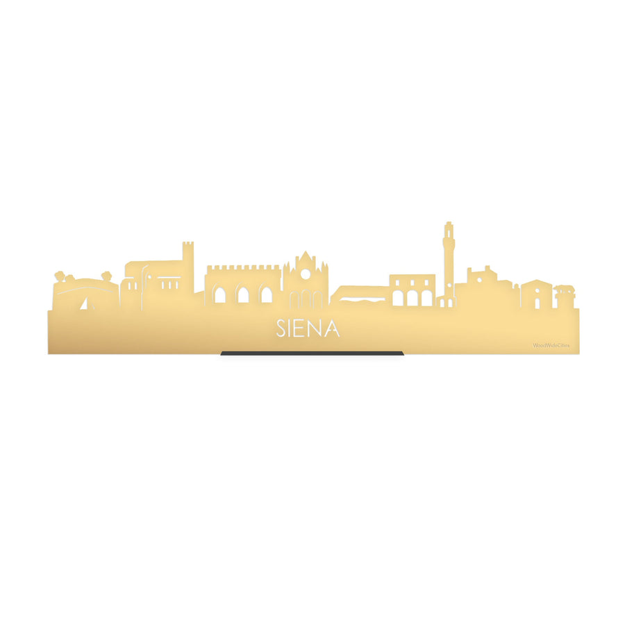 Standing Skyline Siena Metallic Goud gerecycled kunststof cadeau decoratie relatiegeschenk van WoodWideCities