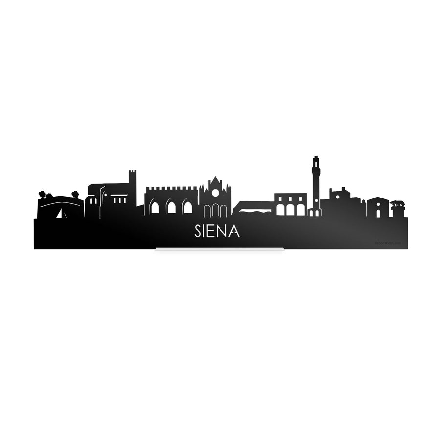 Standing Skyline Siena Zwart glanzend gerecycled kunststof cadeau decoratie relatiegeschenk van WoodWideCities