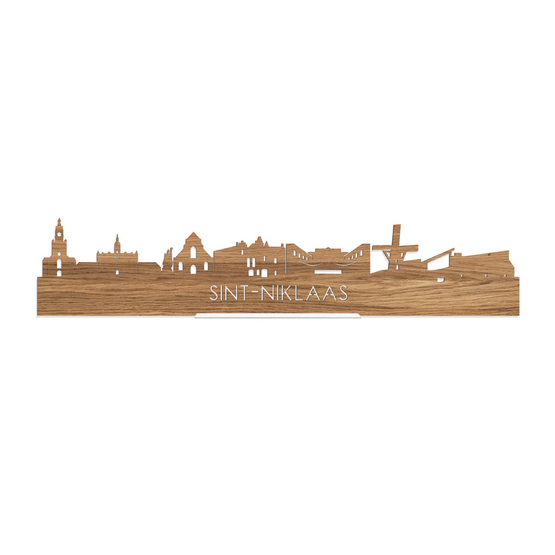 Standing Skyline Sint-Niklaas Eiken houten cadeau decoratie relatiegeschenk van WoodWideCities