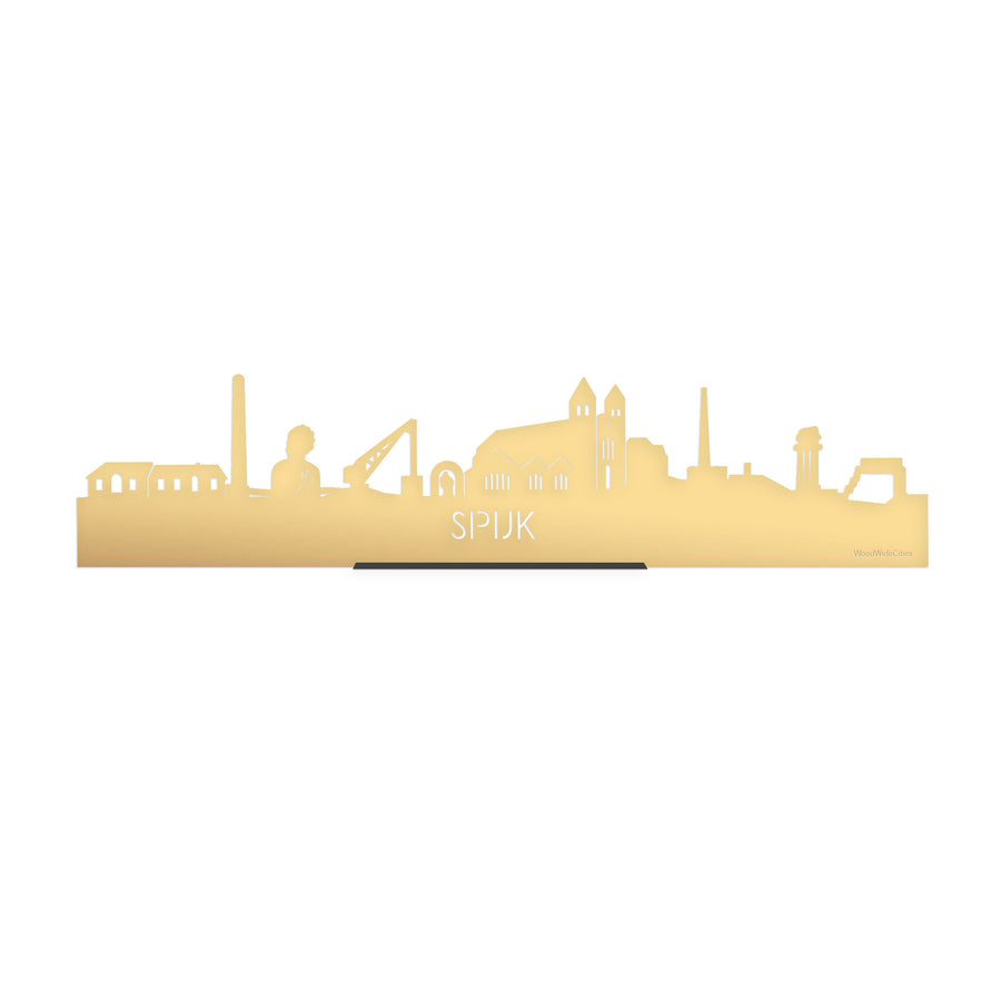 Standing Skyline Spijk-Zevenaar Metallic Goud gerecycled kunststof cadeau decoratie relatiegeschenk van WoodWideCities