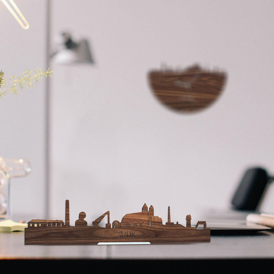 Standing Skyline Spijk-Zevenaar Noten houten cadeau decoratie relatiegeschenk van WoodWideCities