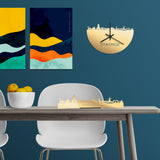 Standing Skyline Spijkenisse Metallic Goud gerecycled kunststof cadeau decoratie relatiegeschenk van WoodWideCities