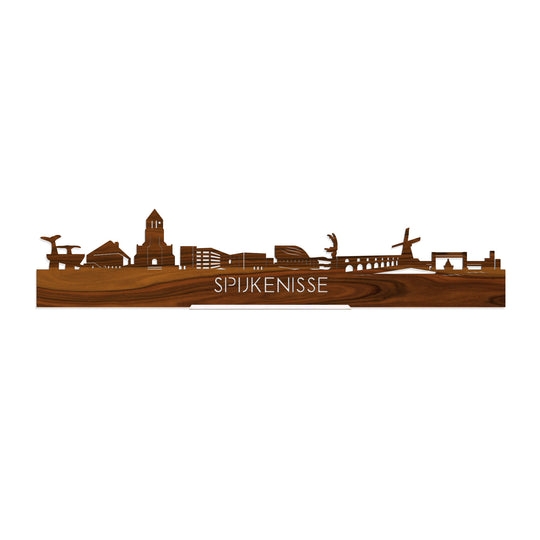 Standing Skyline Spijkenisse Palissander houten cadeau decoratie relatiegeschenk van WoodWideCities