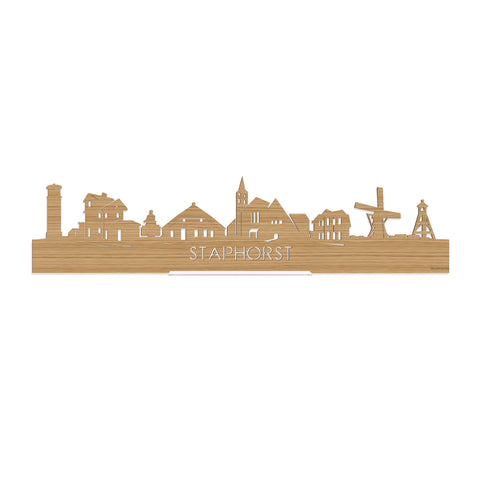 Standing Skyline Staphorst Bamboe houten cadeau decoratie relatiegeschenk van WoodWideCities