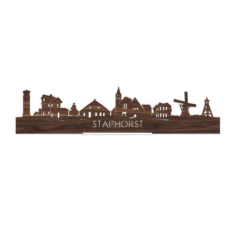 Standing Skyline Staphorst Noten houten cadeau decoratie relatiegeschenk van WoodWideCities
