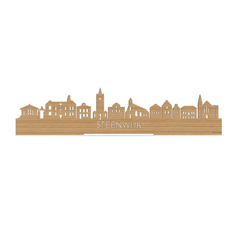 Standing Skyline Steenwijk Bamboe houten cadeau decoratie relatiegeschenk van WoodWideCities