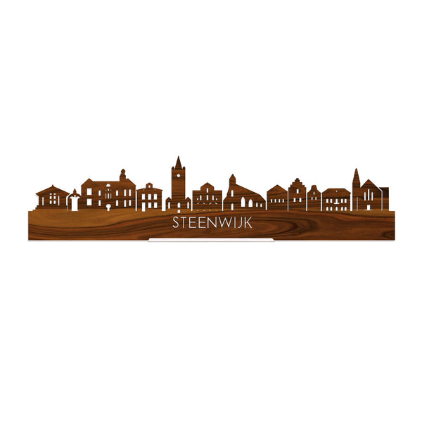Standing Skyline Steenwijk Palissander houten cadeau decoratie relatiegeschenk van WoodWideCities