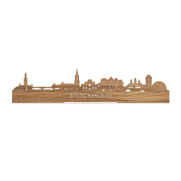 Standing Skyline Stockholm Eiken houten cadeau decoratie relatiegeschenk van WoodWideCities