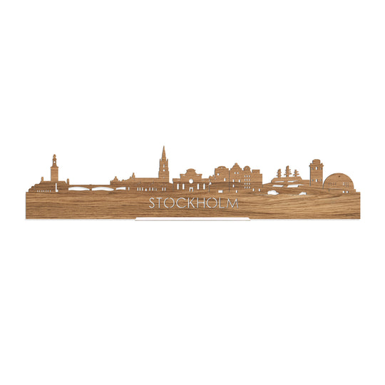 Standing Skyline Stockholm Eiken houten cadeau decoratie relatiegeschenk van WoodWideCities