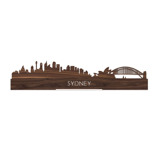 Standing Skyline Sydney Noten houten cadeau decoratie relatiegeschenk van WoodWideCities