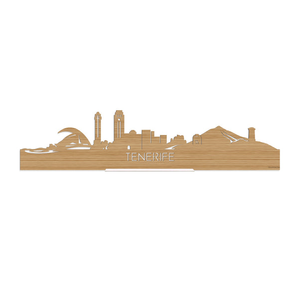 Standing Skyline Tenerife Bamboe houten cadeau decoratie relatiegeschenk van WoodWideCities