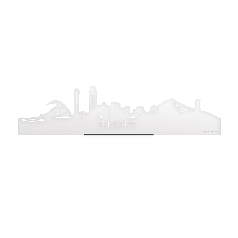 Standing Skyline Tenerife Wit glanzend gerecycled kunststof cadeau decoratie relatiegeschenk van WoodWideCities