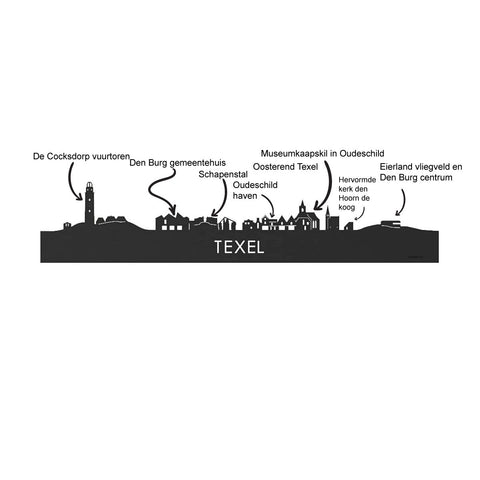 Standing Skyline Texel Palissander houten cadeau decoratie relatiegeschenk van WoodWideCities