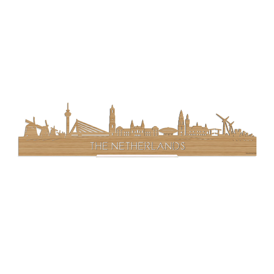 Standing Skyline The Netherlands Bamboe houten cadeau decoratie relatiegeschenk van WoodWideCities