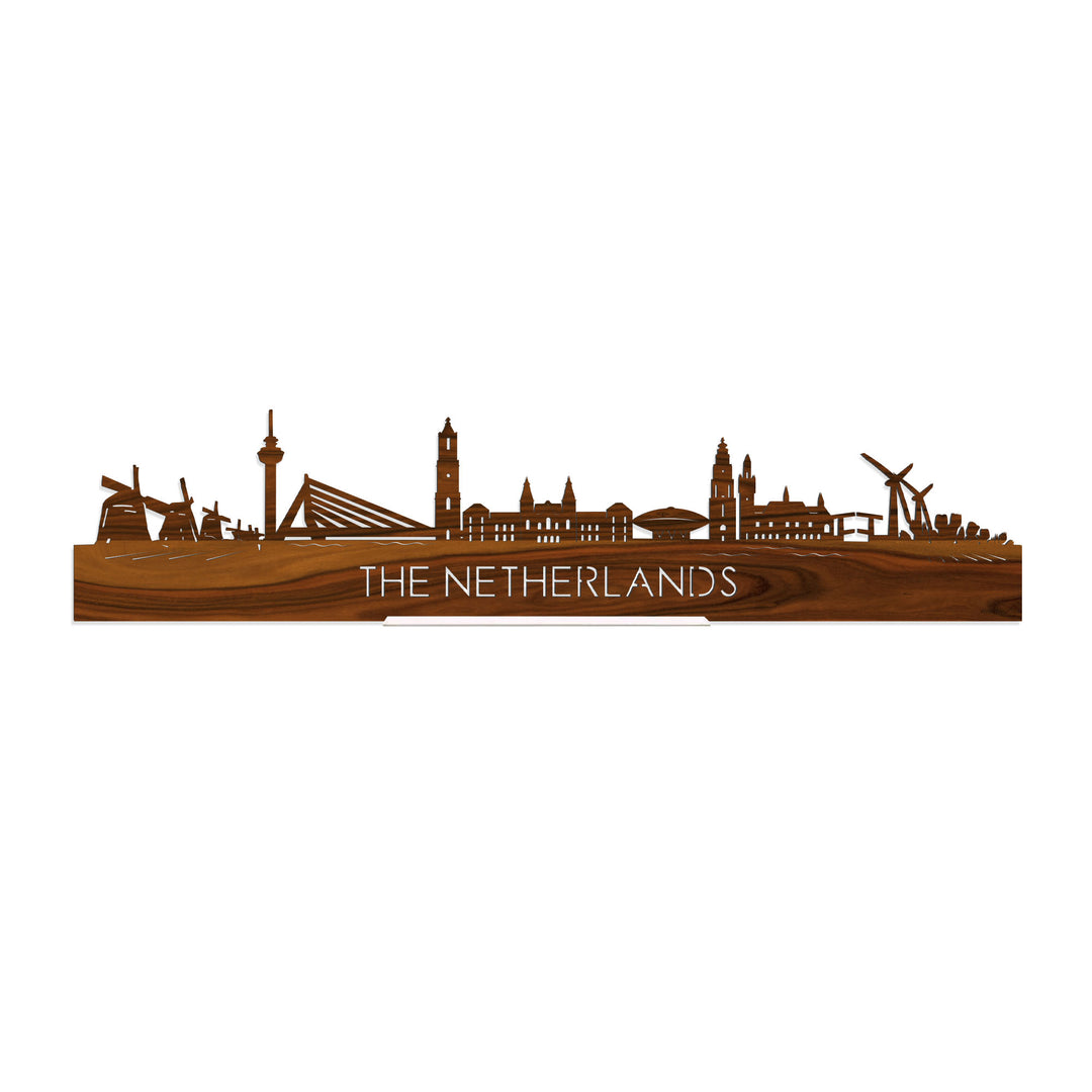 Standing Skyline The Netherlands Palissander houten cadeau decoratie relatiegeschenk van WoodWideCities