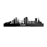 Standing Skyline Tilburg Zwart Glanzend 40 cm houten cadeau decoratie relatiegeschenk van WoodWideCities