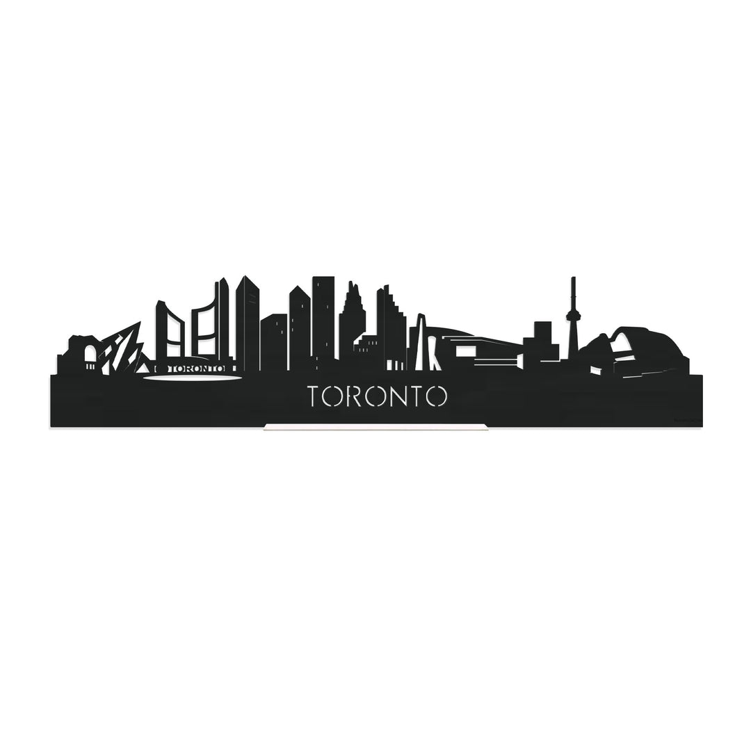 Standing Skyline Toronto Zwart houten cadeau decoratie relatiegeschenk van WoodWideCities