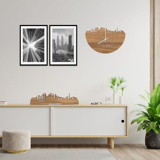 Standing Skyline Toronto Eiken houten cadeau decoratie relatiegeschenk van WoodWideCities