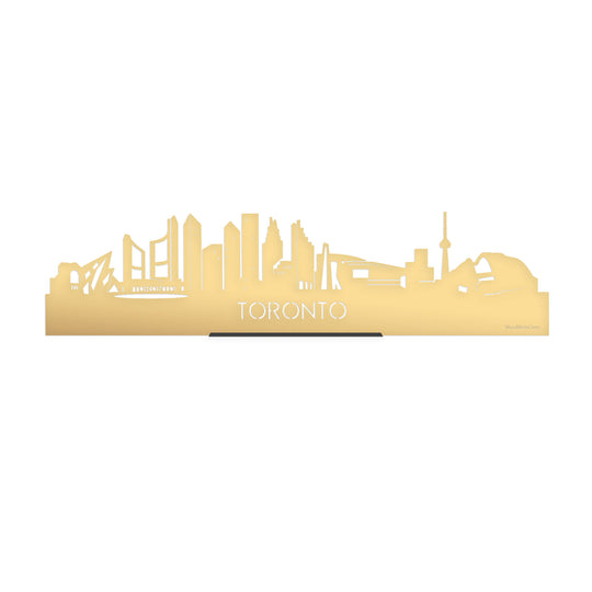 Standing Skyline Toronto Metallic Goud gerecycled kunststof cadeau decoratie relatiegeschenk van WoodWideCities