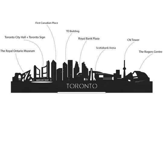 Standing Skyline Toronto Palissander houten cadeau decoratie relatiegeschenk van WoodWideCities