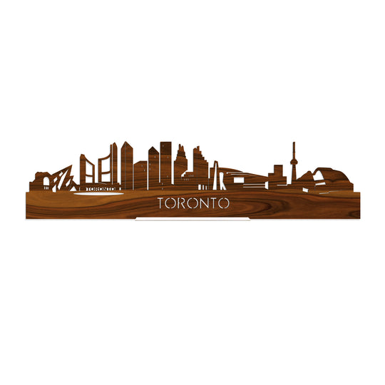 Standing Skyline Toronto Palissander houten cadeau decoratie relatiegeschenk van WoodWideCities