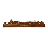Standing Skyline Tournai Palissander houten cadeau decoratie relatiegeschenk van WoodWideCities