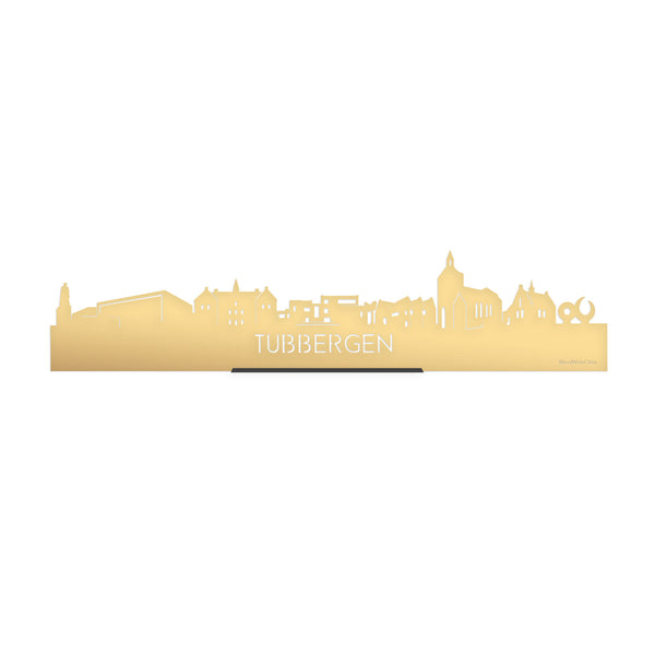 Standing Skyline Tubbergen Metallic Goud gerecycled kunststof cadeau decoratie relatiegeschenk van WoodWideCities