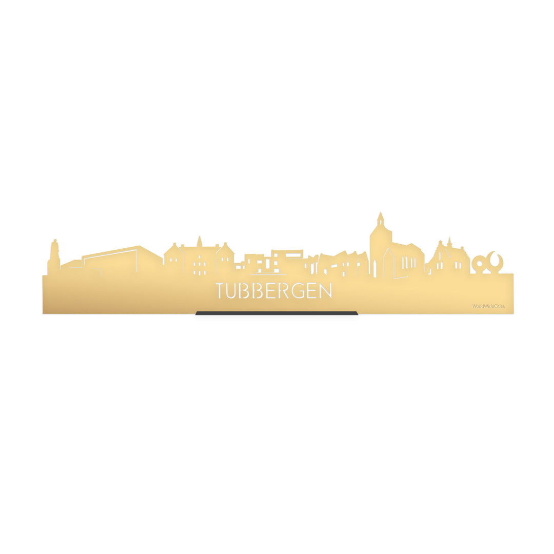 Standing Skyline Tubbergen Metallic Goud gerecycled kunststof cadeau decoratie relatiegeschenk van WoodWideCities