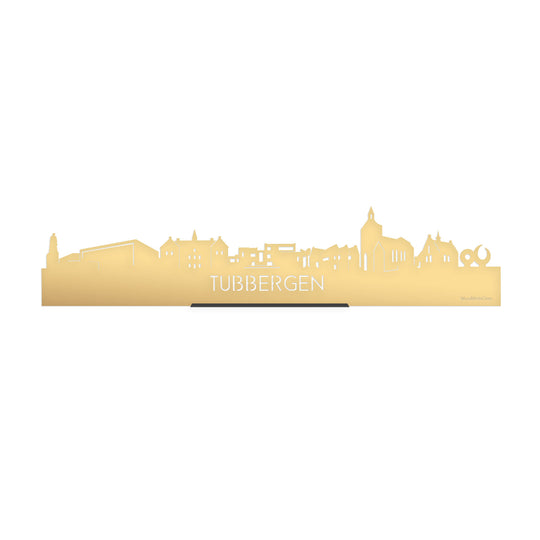 Standing Skyline Tubbergen Metallic Goud gerecycled kunststof cadeau decoratie relatiegeschenk van WoodWideCities