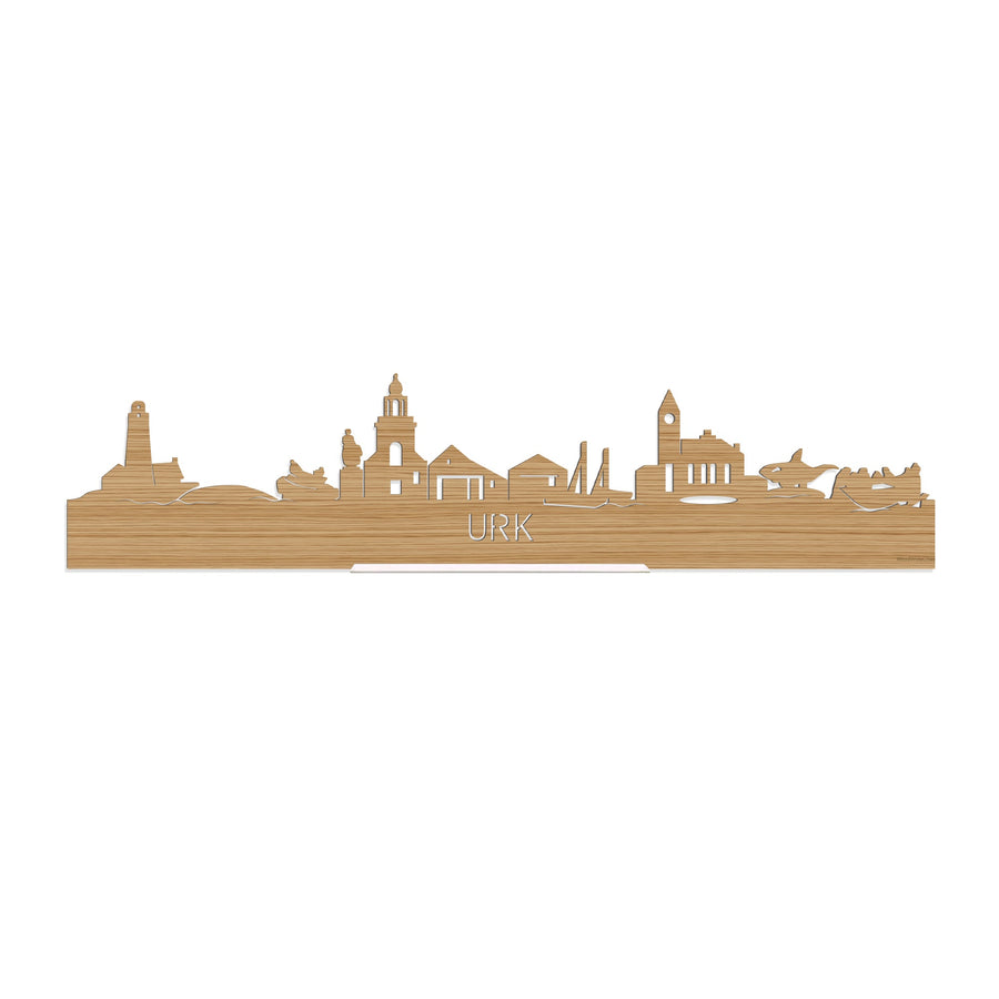 Standing Skyline Urk Bamboe houten cadeau decoratie relatiegeschenk van WoodWideCities