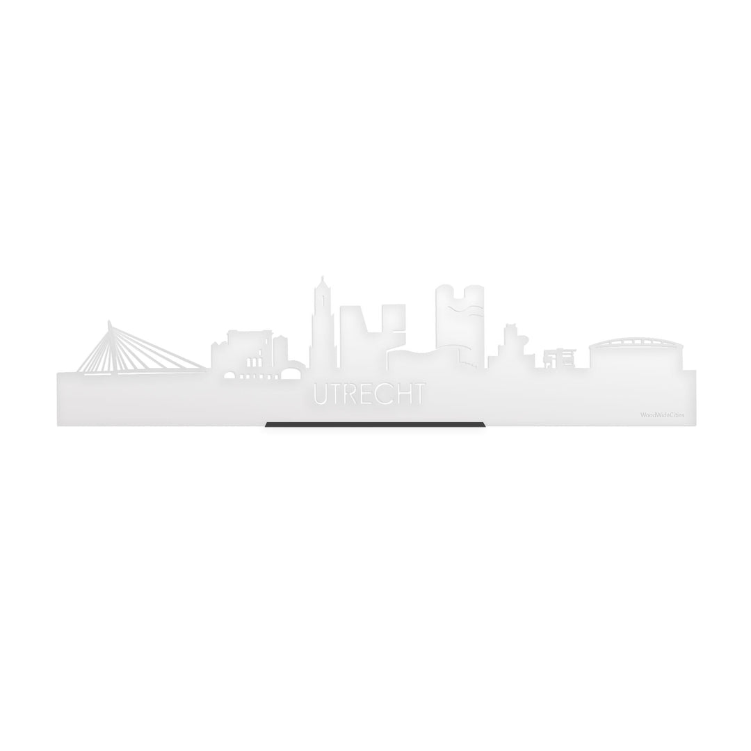 Standing Skyline Utrecht Wit Glanzend 40 cm houten cadeau decoratie relatiegeschenk van WoodWideCities